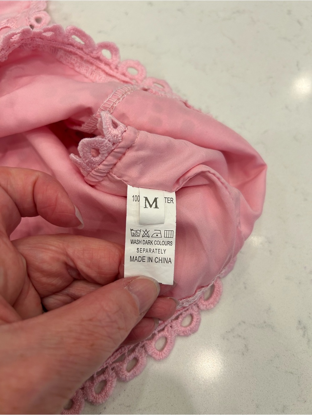 Pink Eyelet Lace Crop Top - Picture 5 of 8